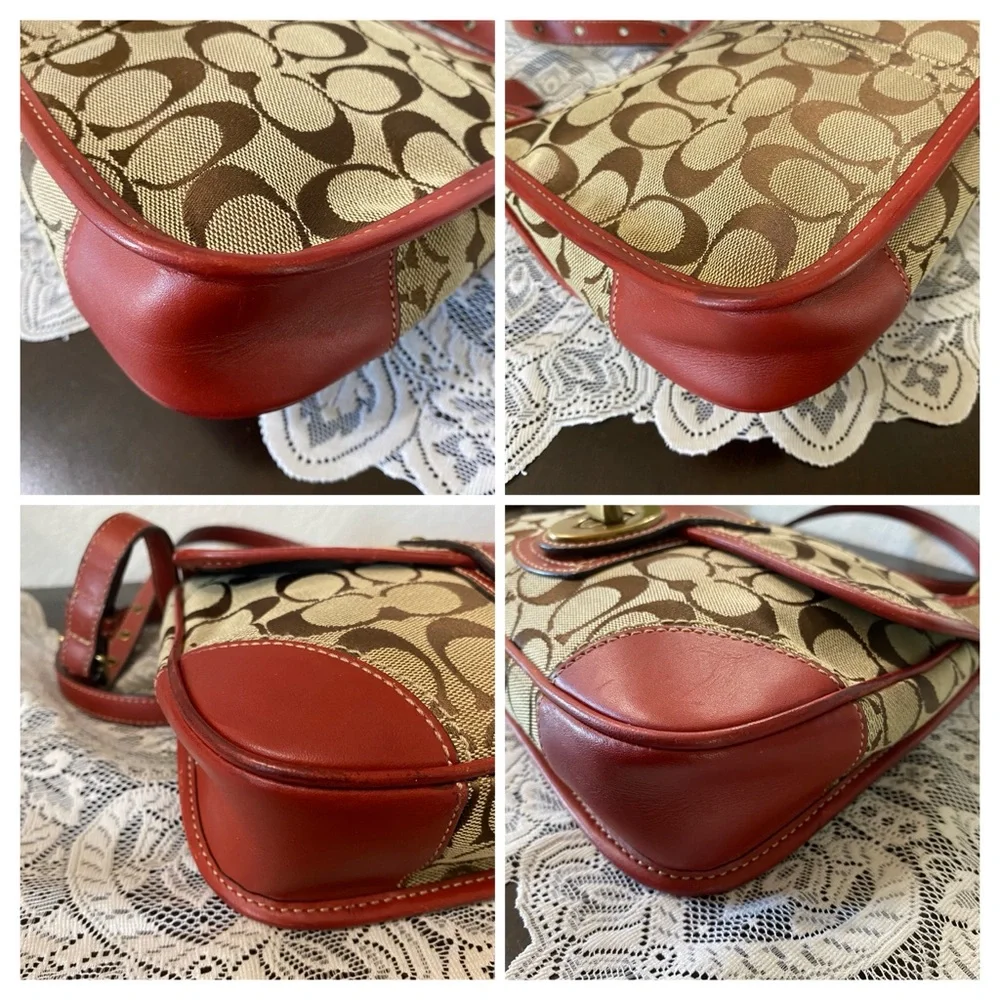 Y2K COACH Legacy Turn lock Hippie Flap Signature Shoulder Bag w/ Dust Bag - Picture 7 of 16